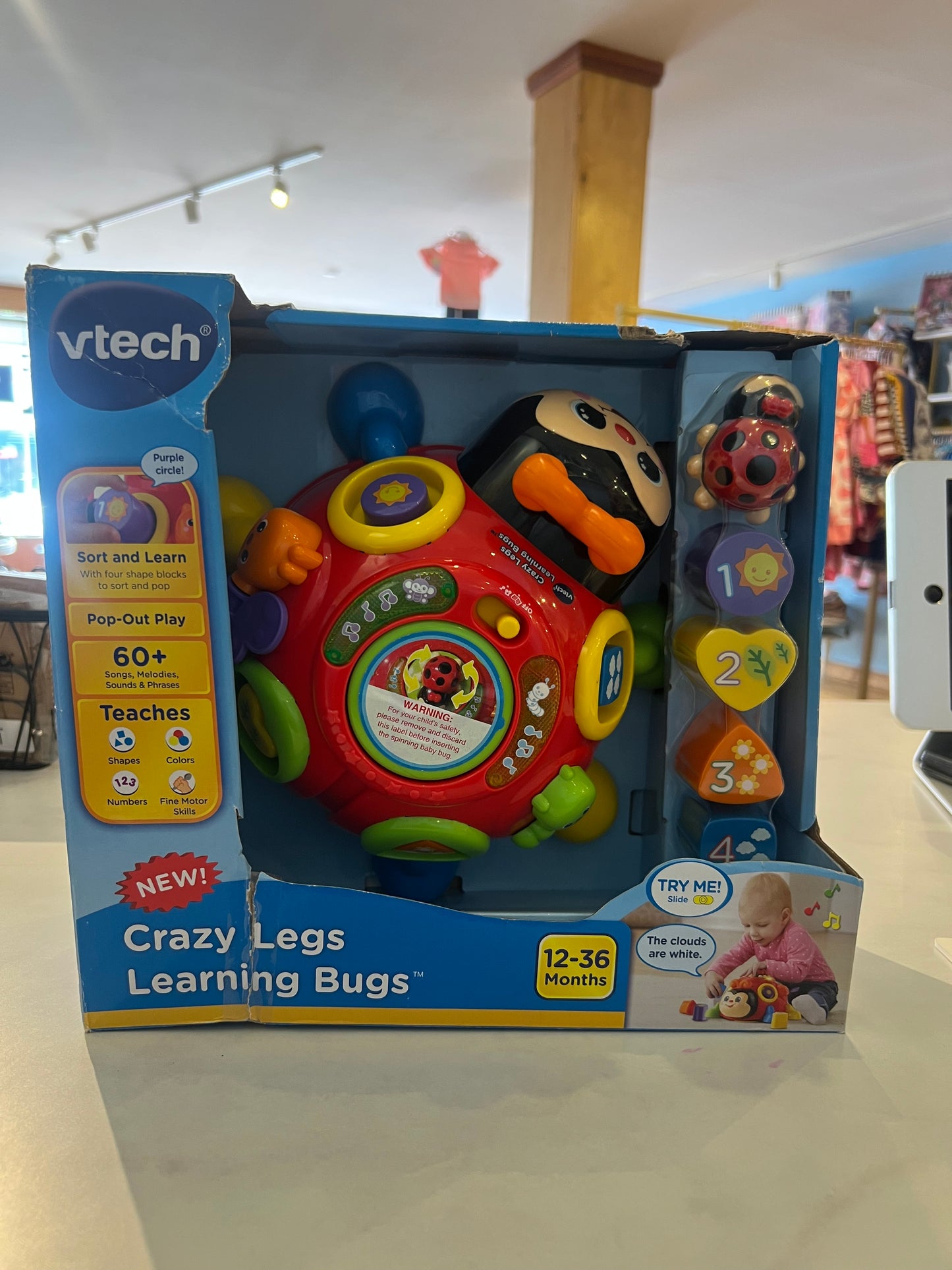 Crazy Legs Learning Bug Vtech —New - Box is ripped (Top and front )