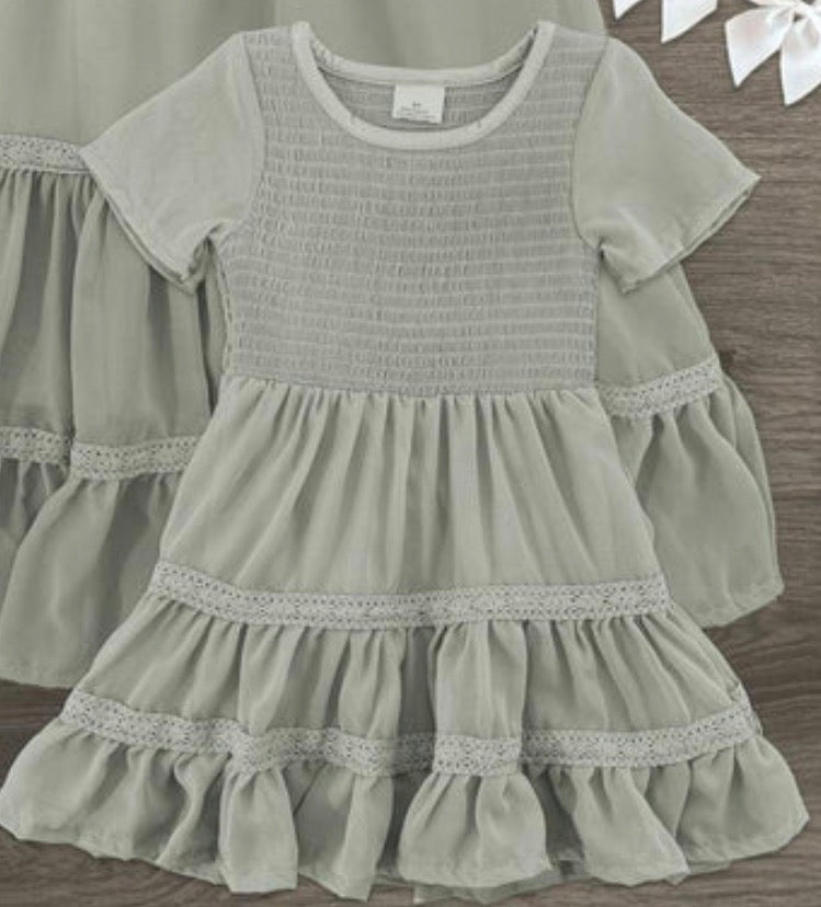 Grey Ruffle Dress