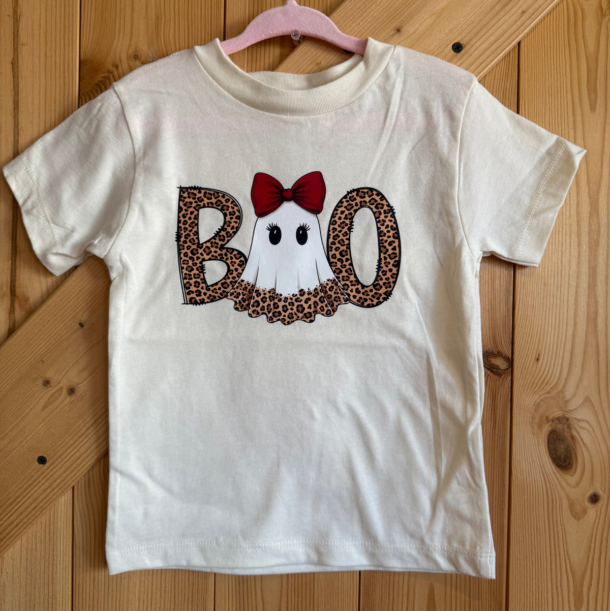 Boo Bow Ghost Leopard Print