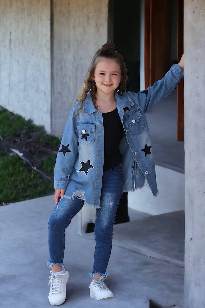 Embroidered Star Demin Jacket