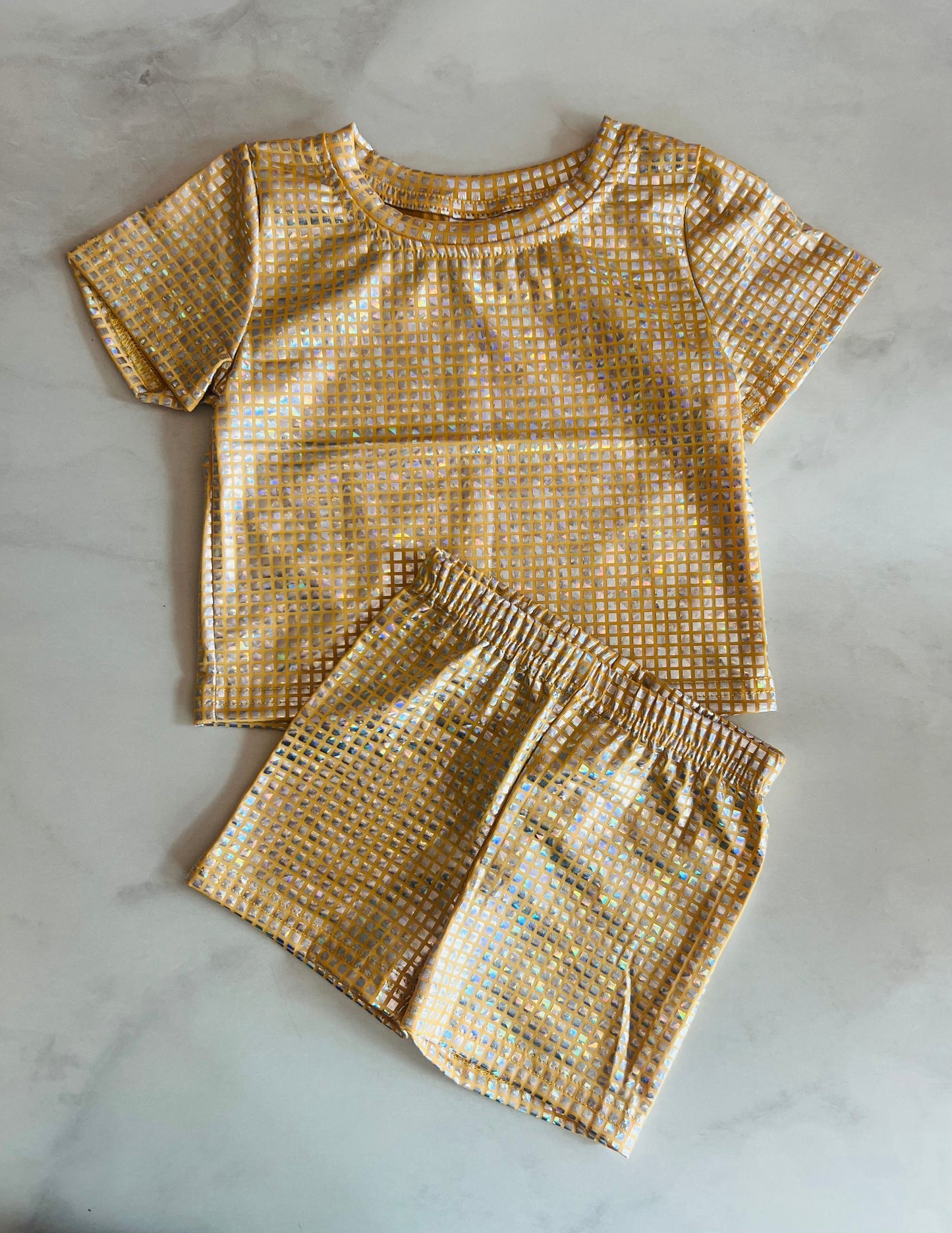 Sparkling Yellow 2 Piece Shorts Set