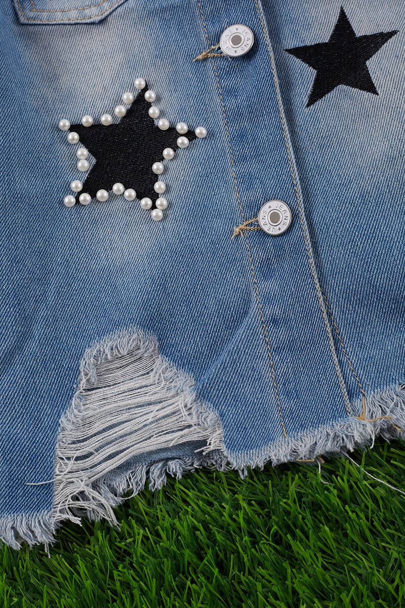 Embroidered Star Demin Jacket