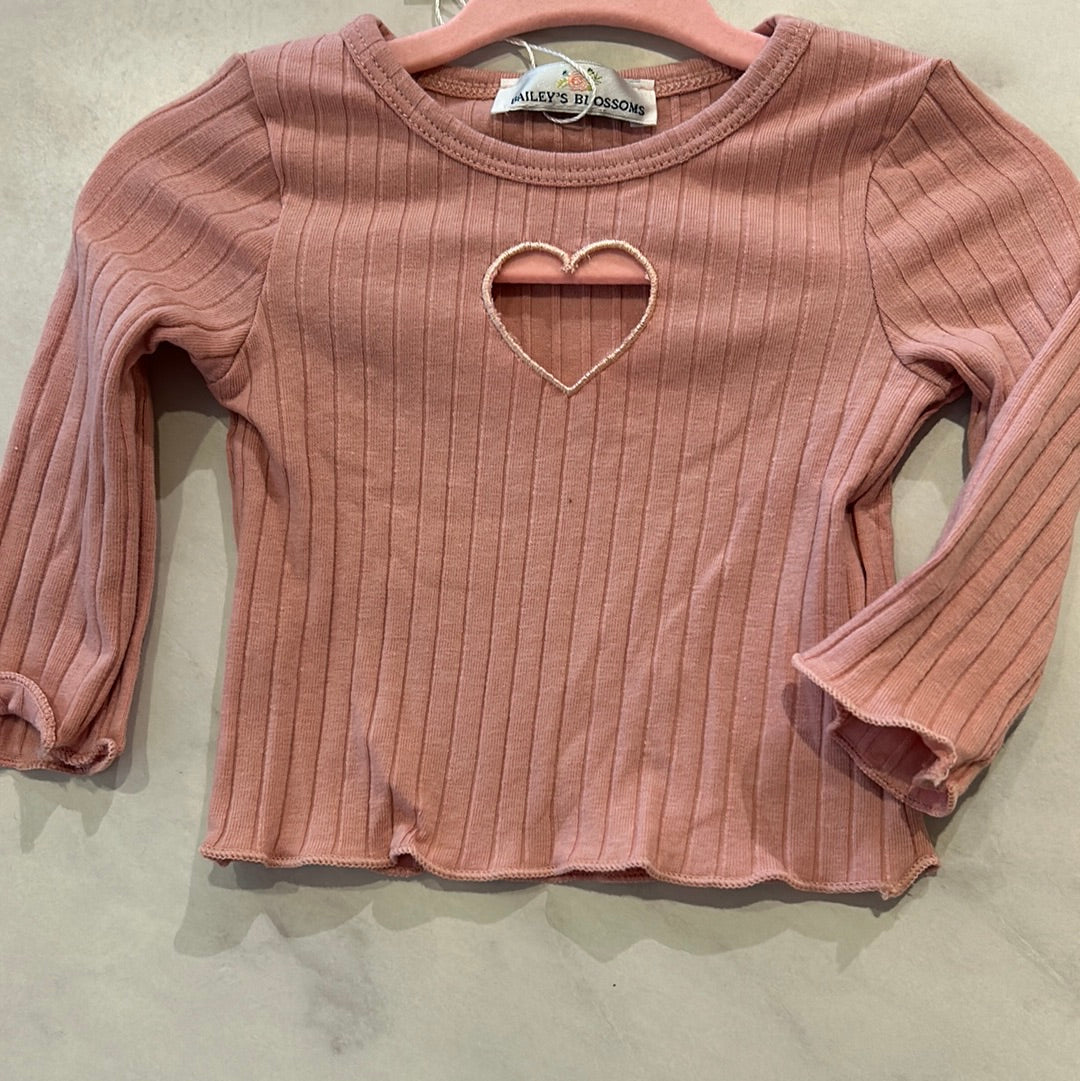 Suki Heart Cut Out Long SleeveTop