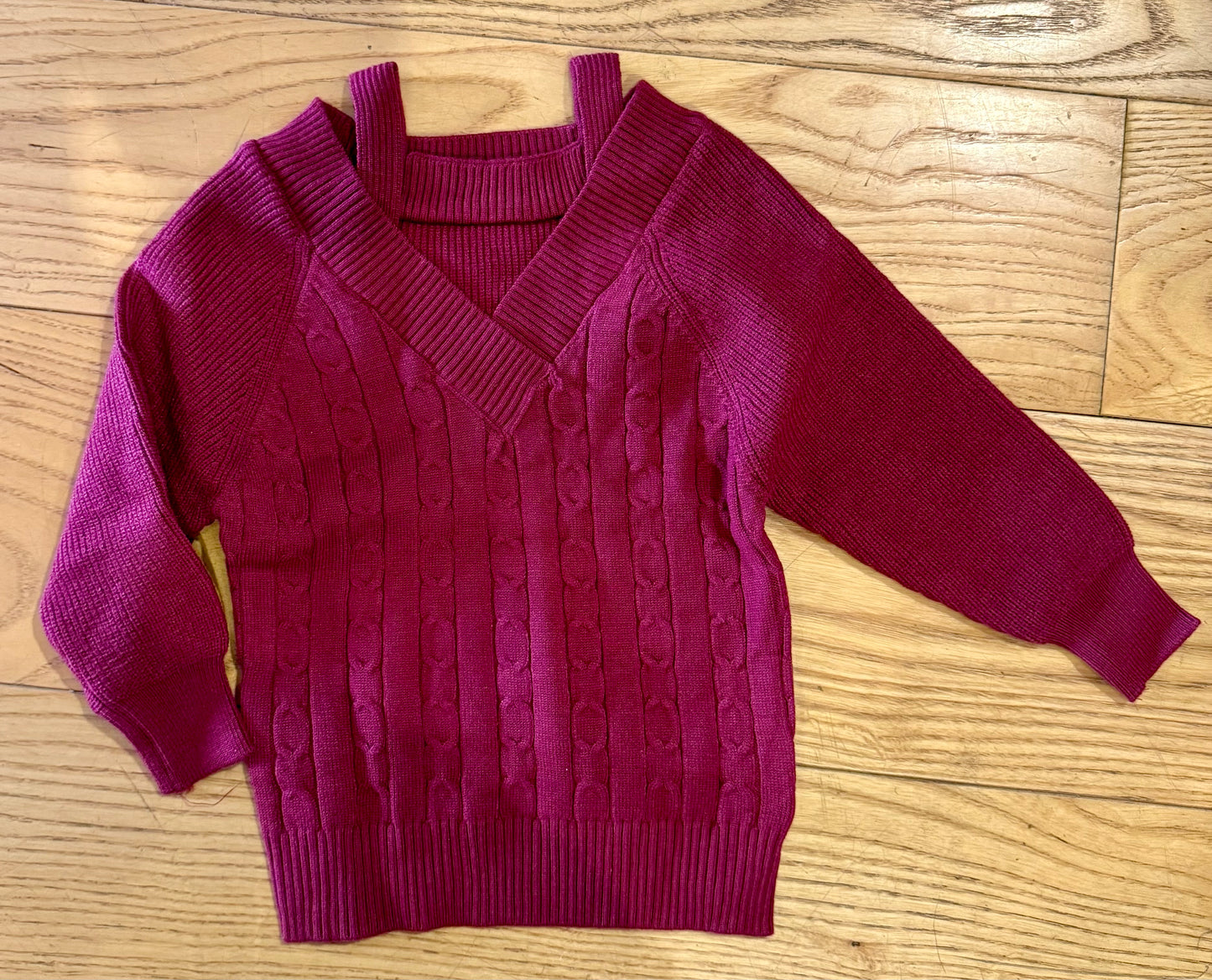 Maroon Cold Shoulder Sweater