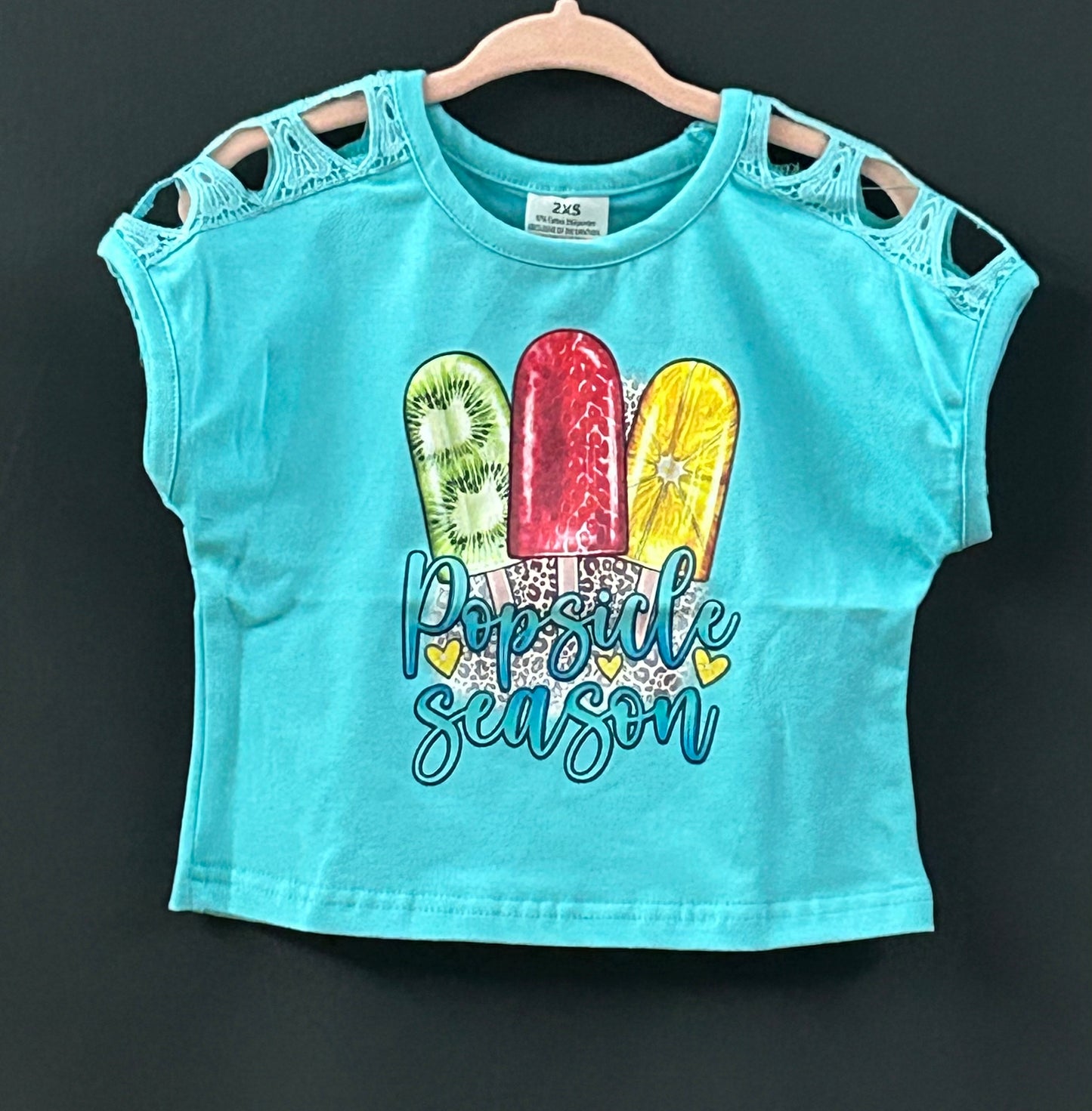 Popsicle Season - Tee w/Embroidered shoulder Sleeve