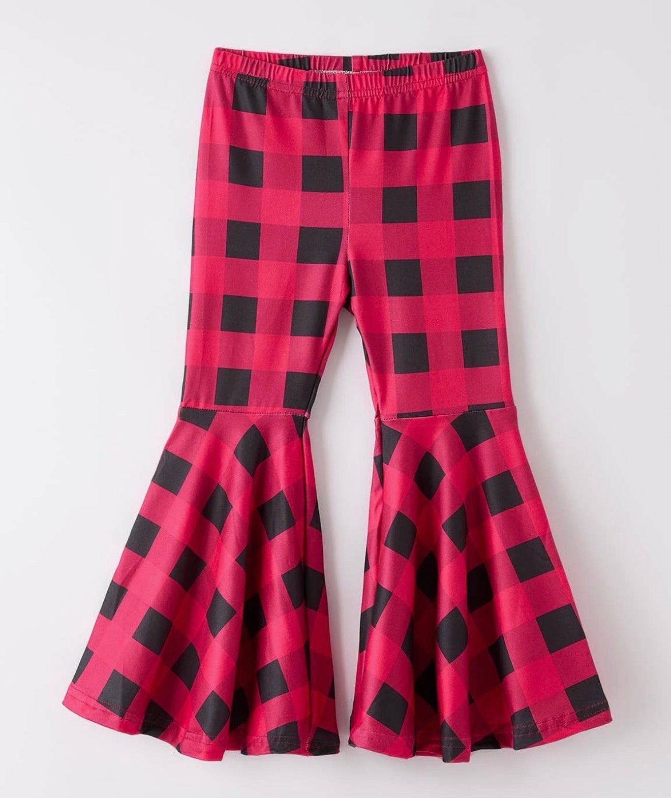 Red/Black Plaid Flare Pants