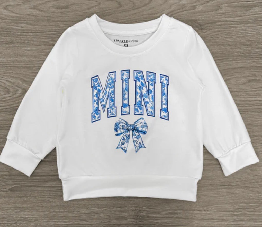 Blue Bow-Mini Long Sleeve