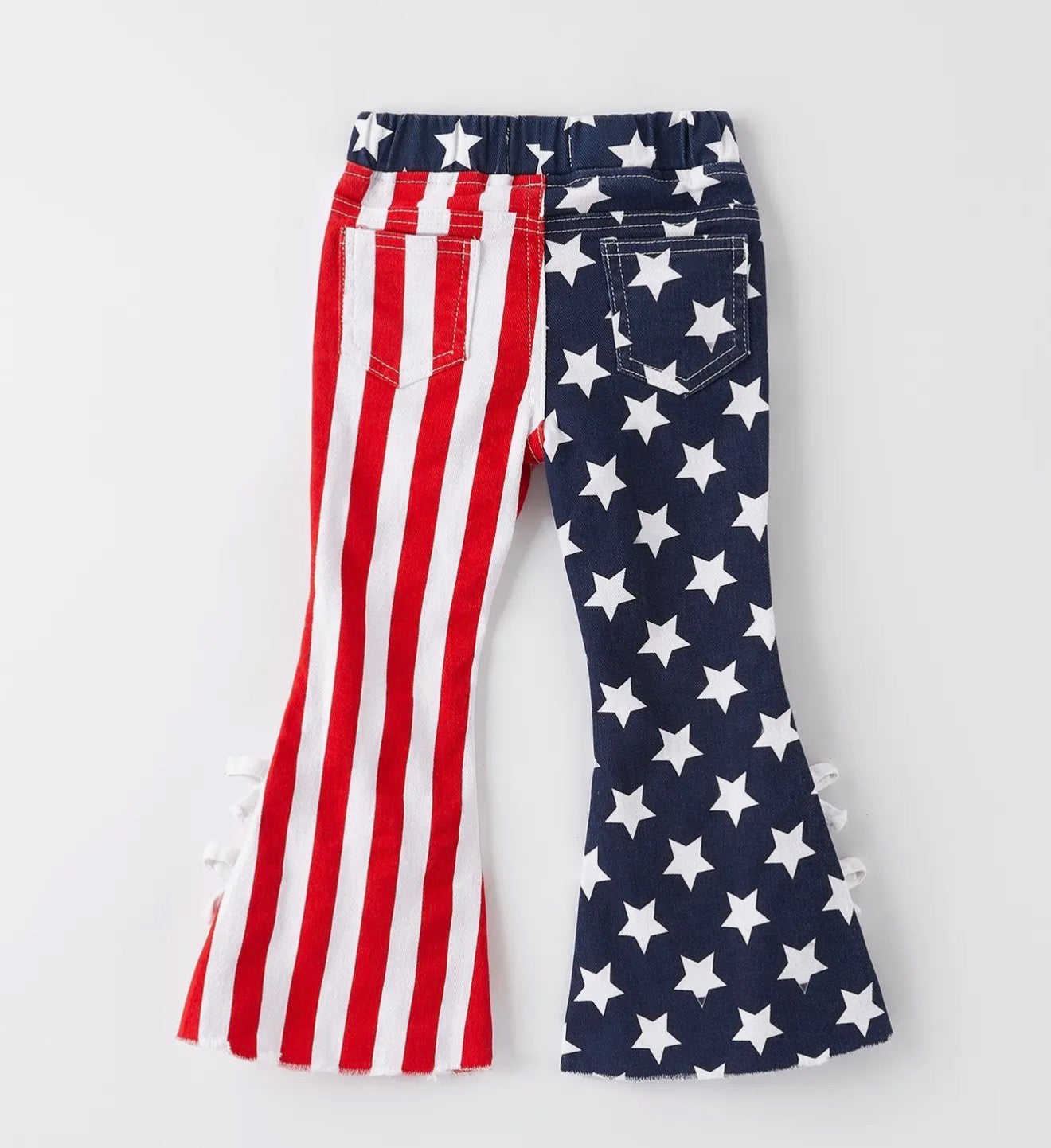 Patriotic Star Stripes Flares with Bows
