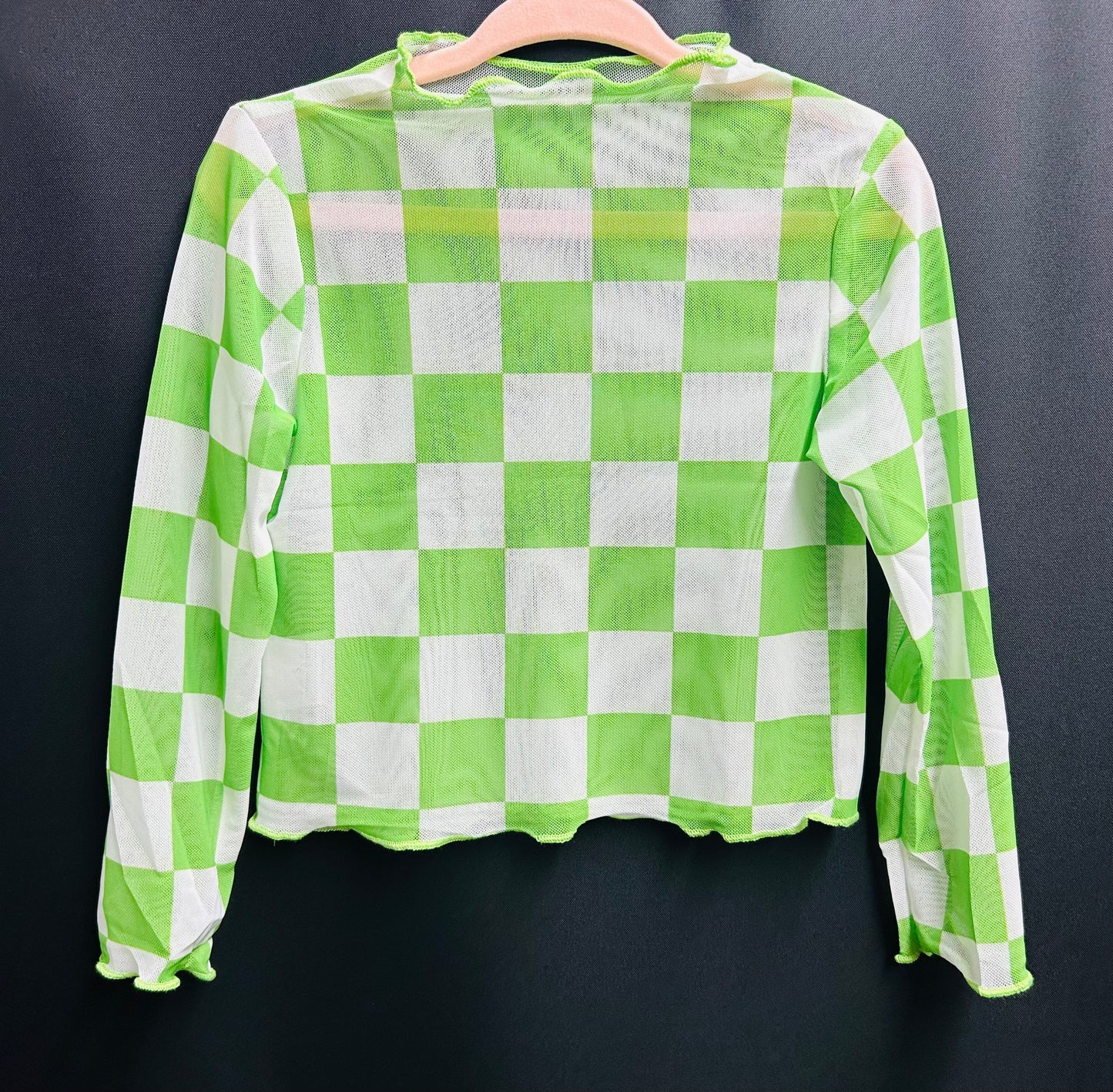 Green Checked Mesh Shirt