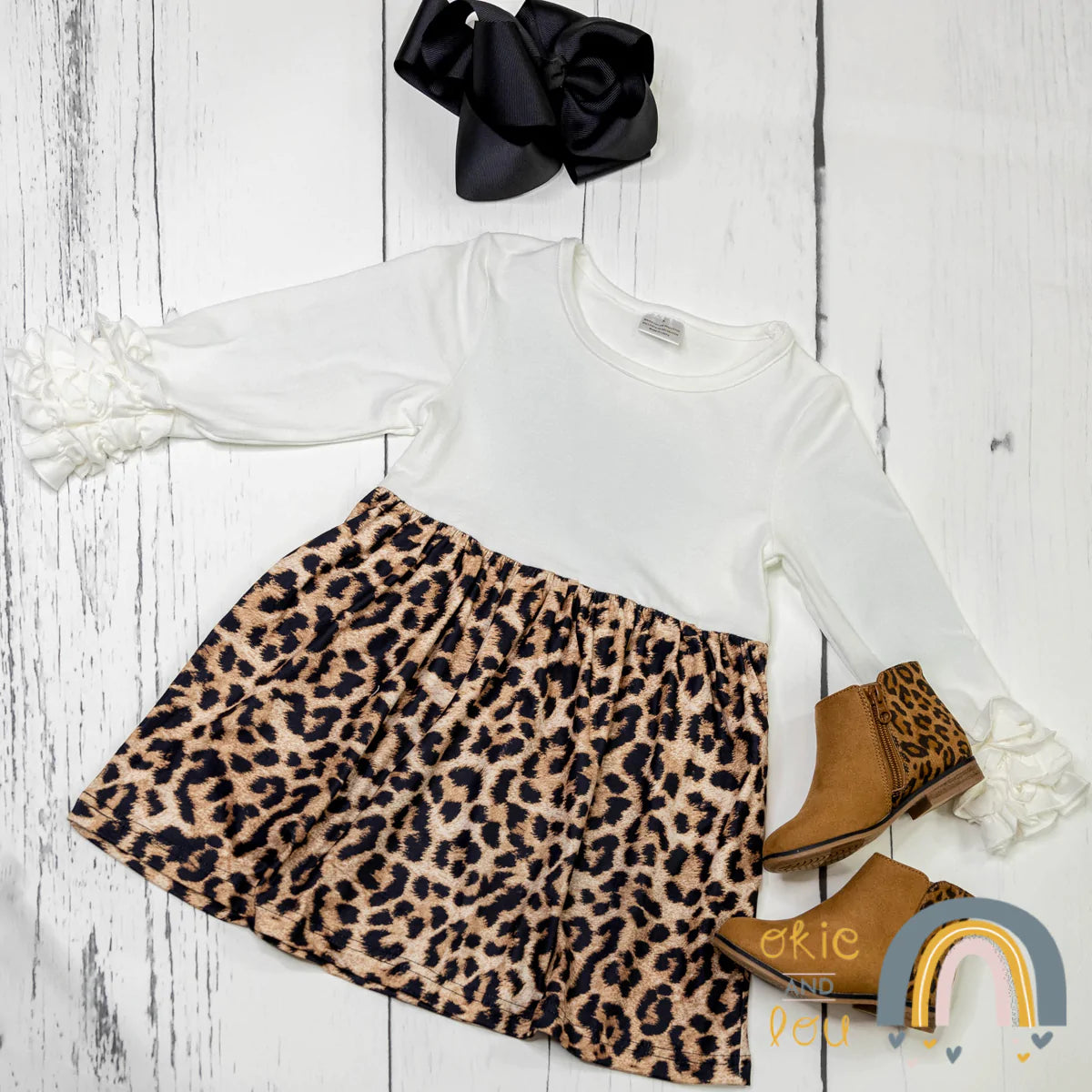 Wild Safari Ruffle Sleeve Dress