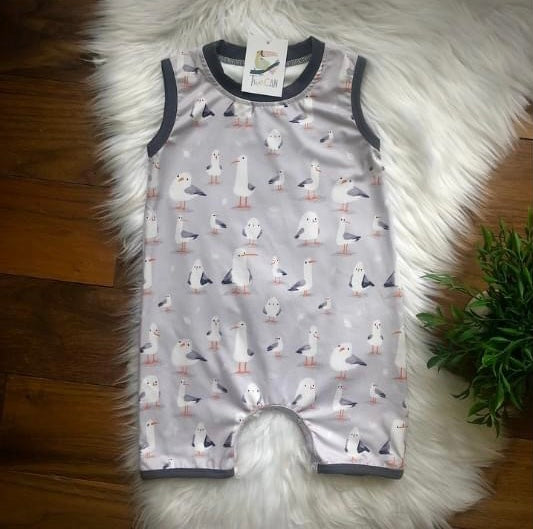 Summer Seagulls- Tank Romper