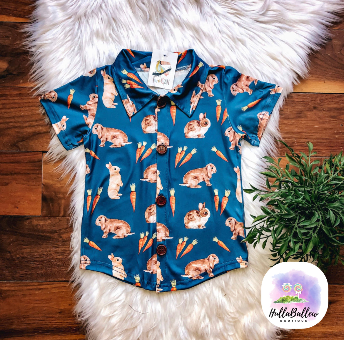 Vintage Bunnies- Button up Tee