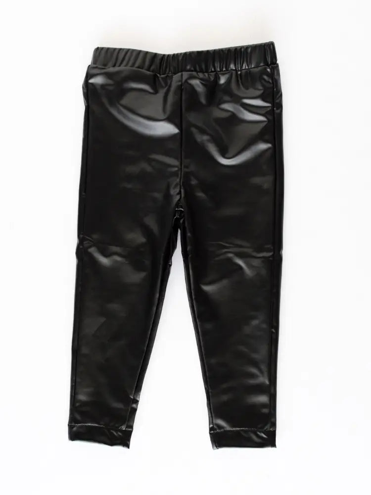 Shannon Stretch Leggings - Faux Black Leather