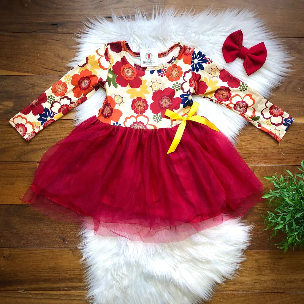 Retro Floral - Tulle Dress