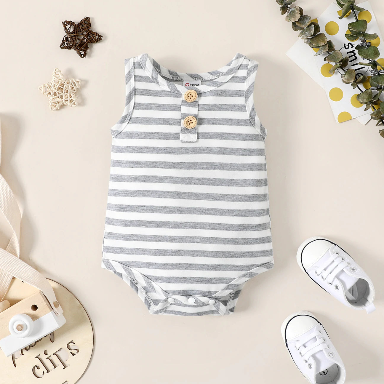 Striped Sleeveless Romper