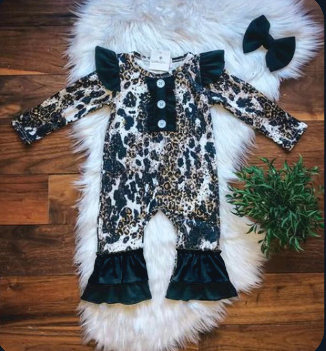 Glitzy Animal Print- Romper