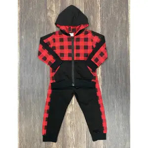 Buffalo Plaid- Boys Jogger Set