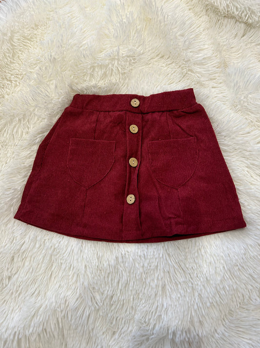 Maroon Corduroy Skirt