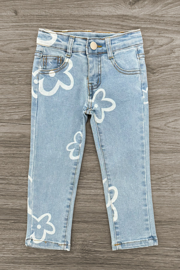 Flower Print Jeans