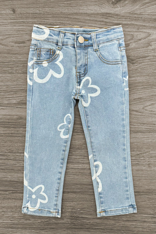 Flower Print Jeans