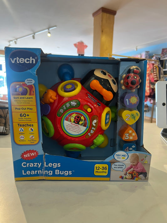 Crazy Legs Learning Bug Vtech  —New - Box is ripped (Top and front )
