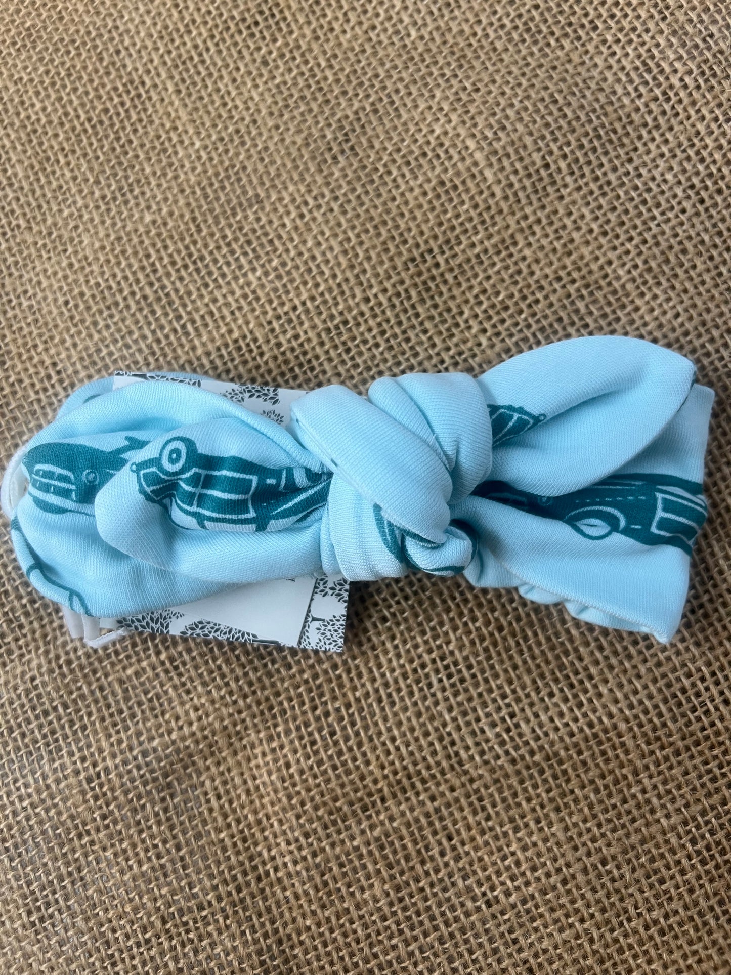 Knot Top Headband-Teal Camp car
