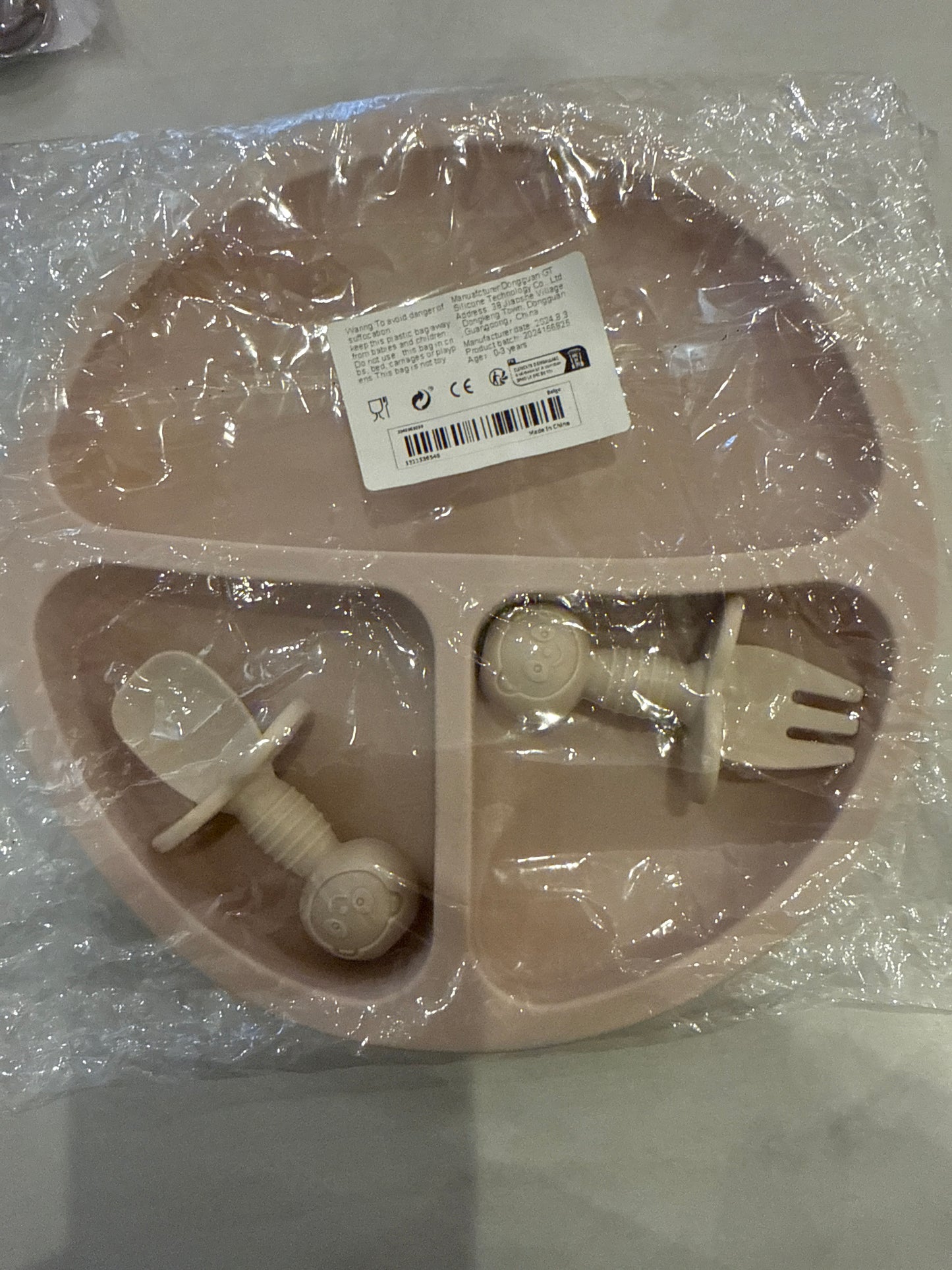 Silicone Plate with fork & spoon