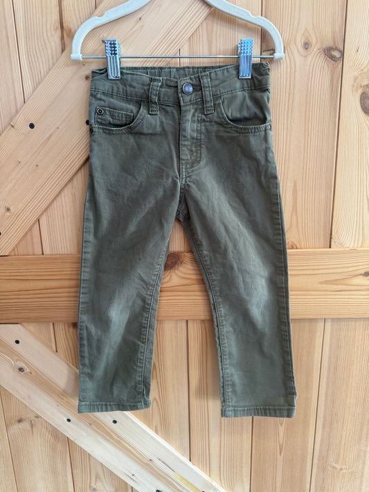 Boys Wrangler Army Green Jeans - 4T -Used