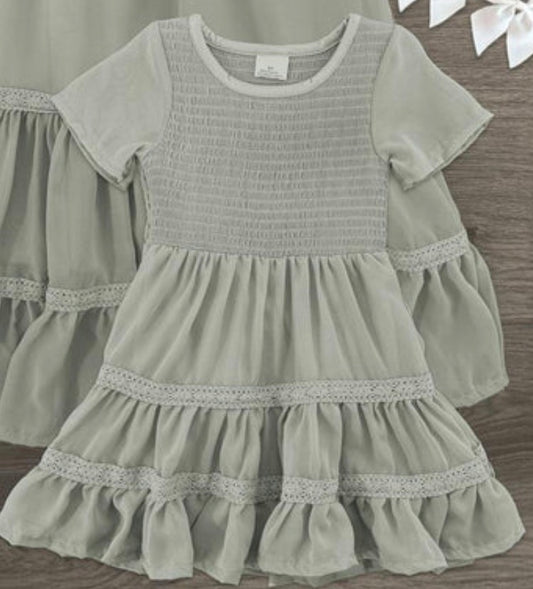 Grey Ruffle Dress