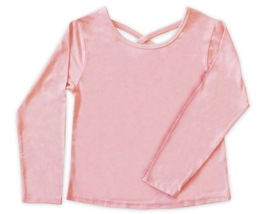 Girl's Softie Knit Tee w/Back Criss Cross