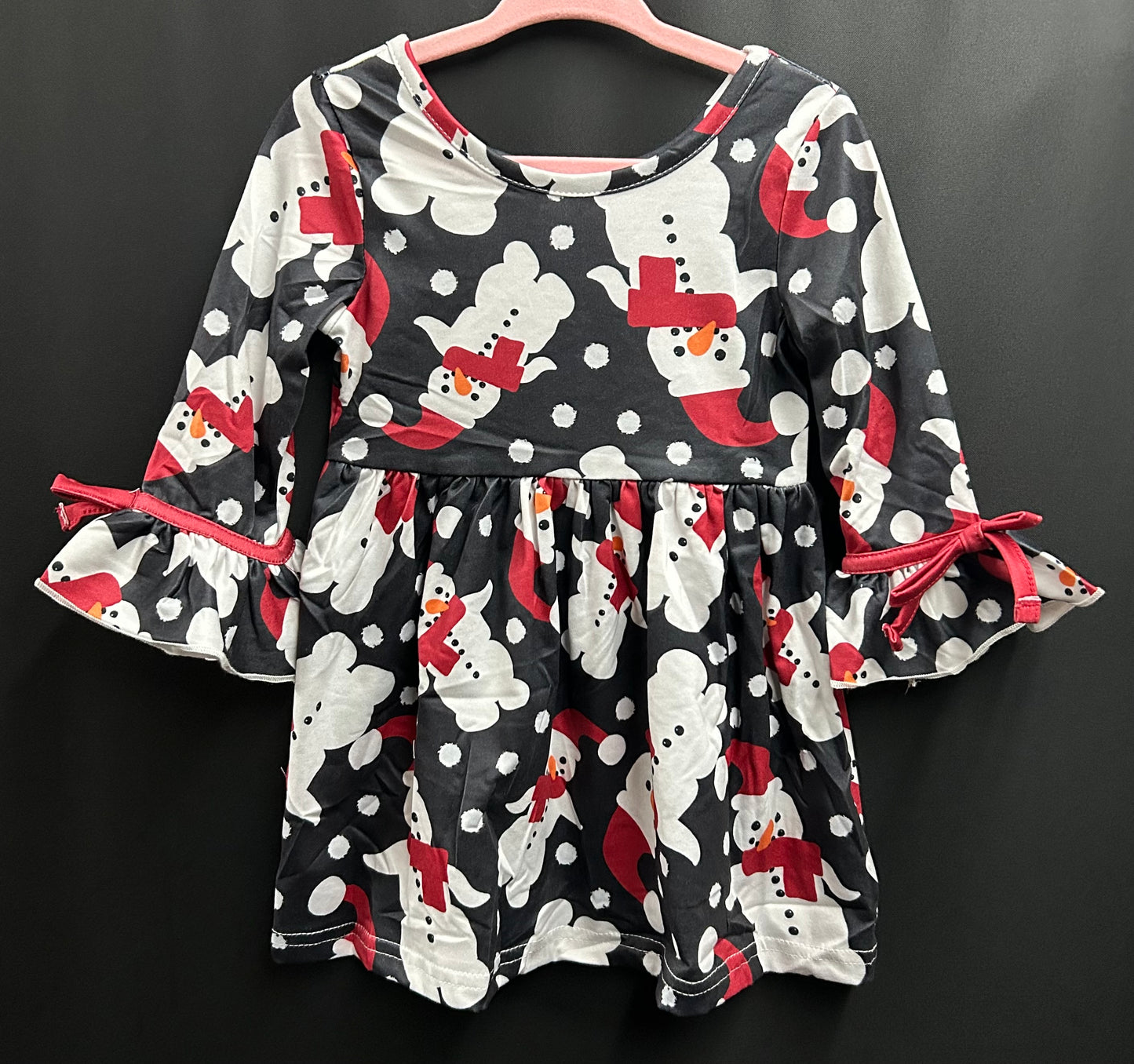 Snowman with Ruffle Sleeve Dress