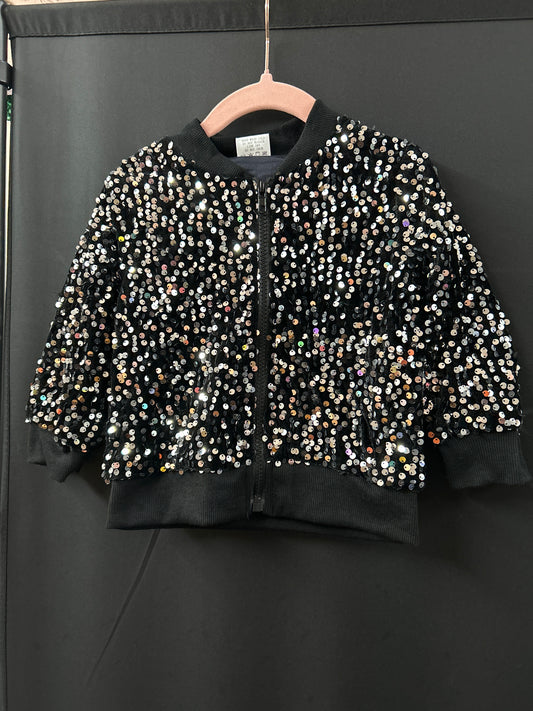 Sequins Jacket-Black