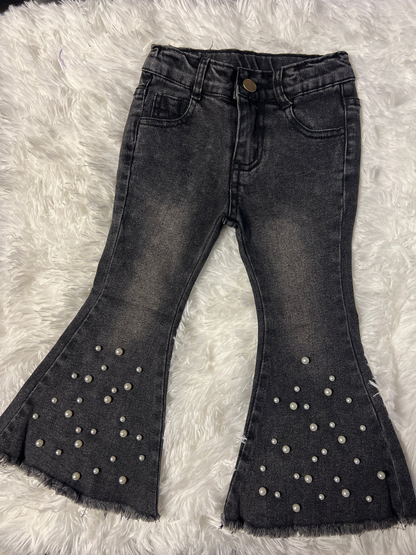 Black Denim with Pearls