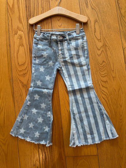 Patriotic Stars & Stripes Flare Jeans