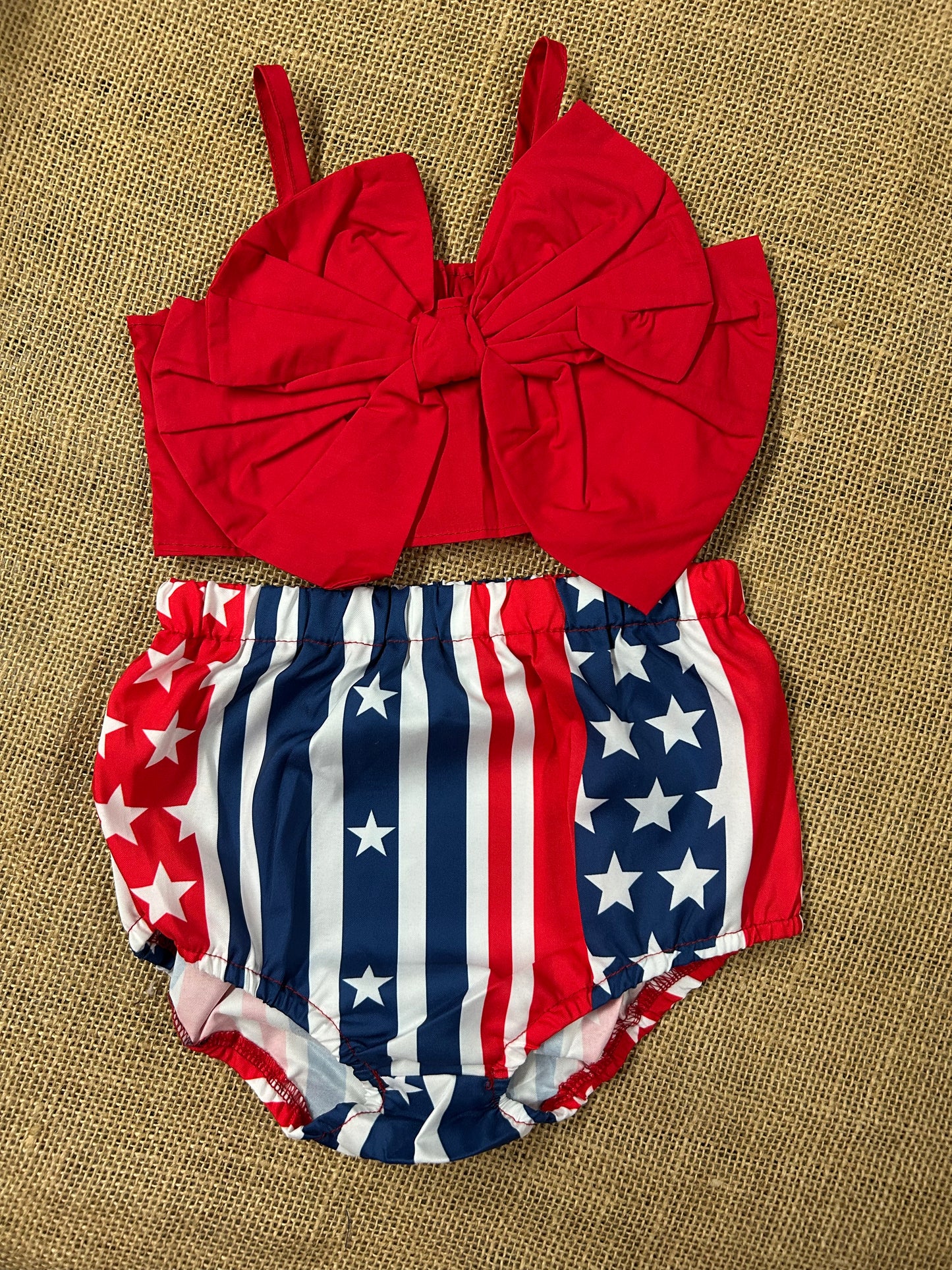Red/White/Blue - 2 Piece with Bow