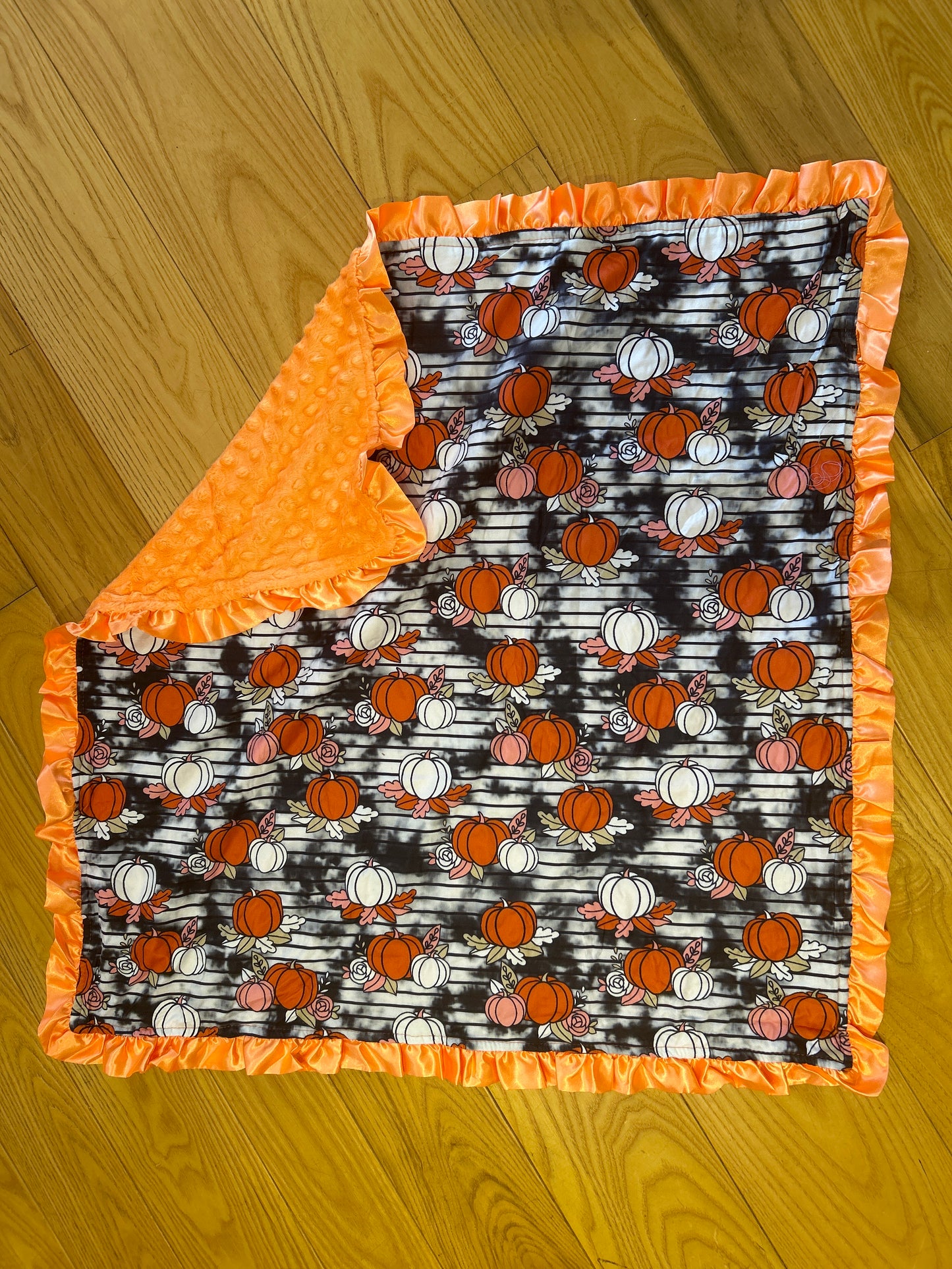 Pumpkin Print Minky Blanket