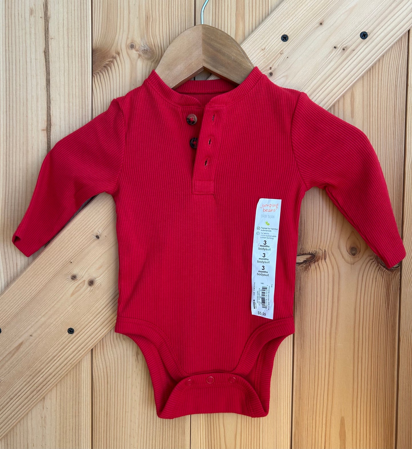 NWT - Jumping Beans Long Sleeve Onesie- 3 mths