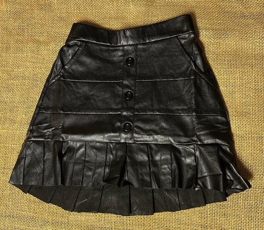 Black Faux Leather Skirt