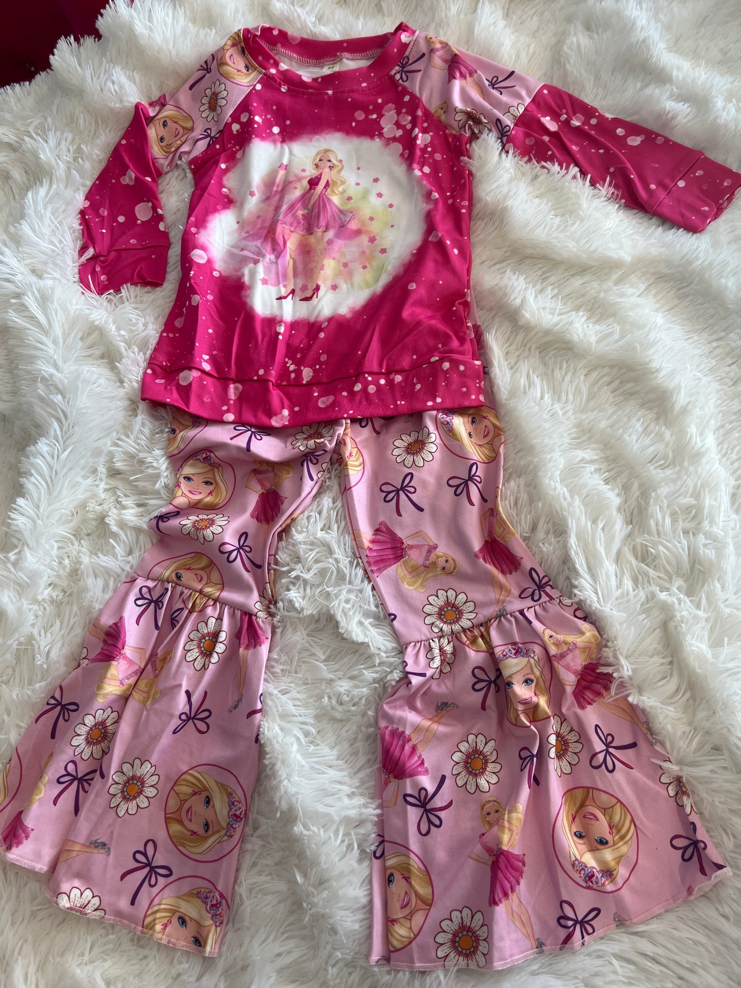 2 Piece Pink Character Pant Set