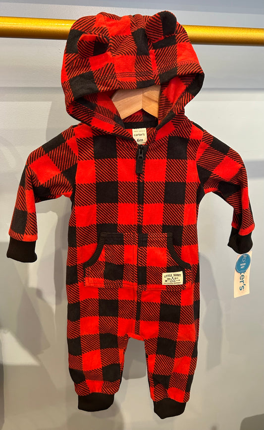 NWT - Carters zip up Romper with hood- 6 mths