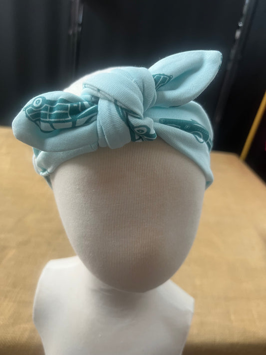 Knot Top Headband-Teal Camp car