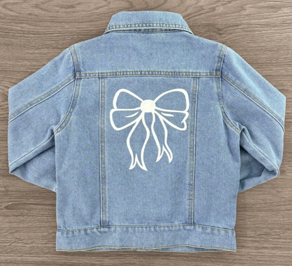 Pearl Bow Denim Jacket