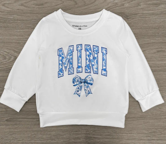 Blue Bow-Mini Long Sleeve