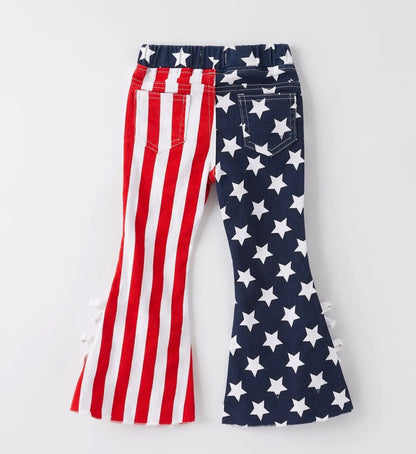 Patriotic Star Stripes Flares with Bows