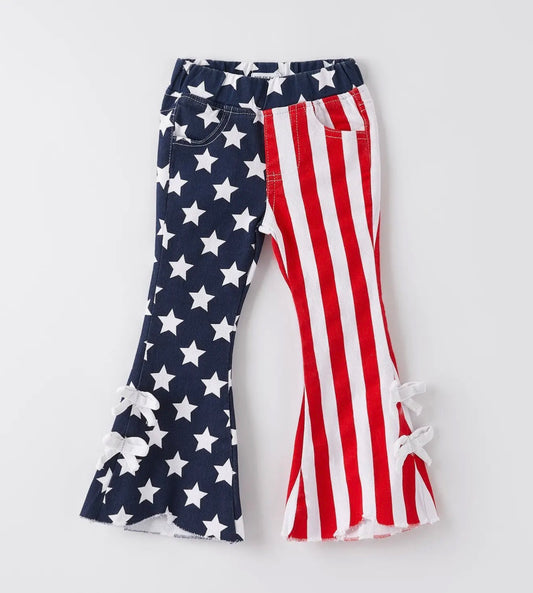 Patriotic Star Stripes Flares with Bows