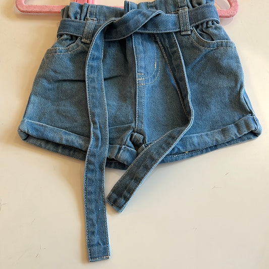 Quinn Tie-Waist Denim Shorts