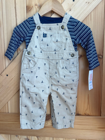 NWT - 2 Piece Shirt/Bibs - 6 months. Carters