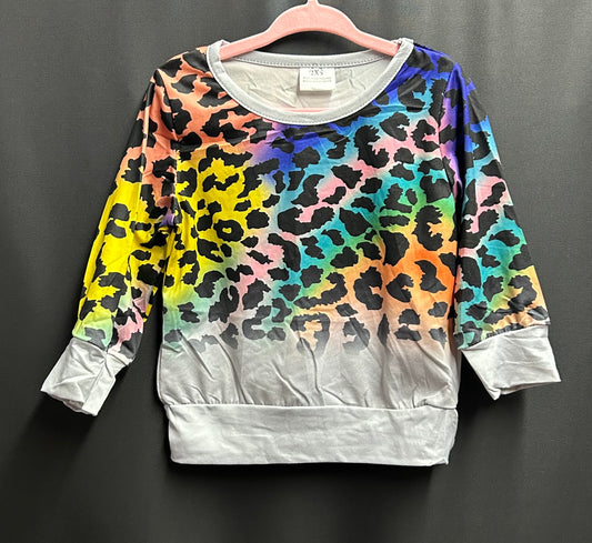 Girl Tie Dye Cheetah Print Long Sleeve