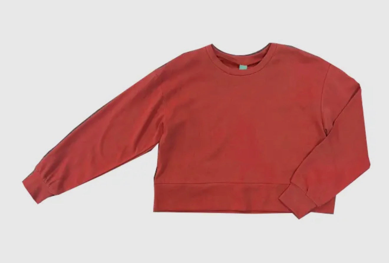 Crop Red Long Sleeve