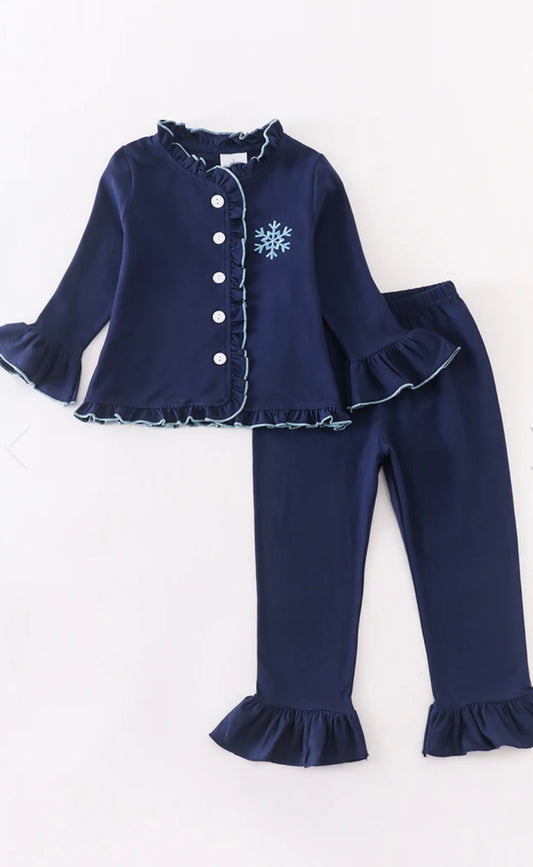 Snowflake Ruffle Pajama Set